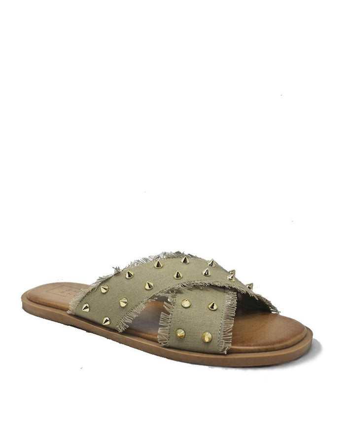 Berta Flat Sandals - Olive