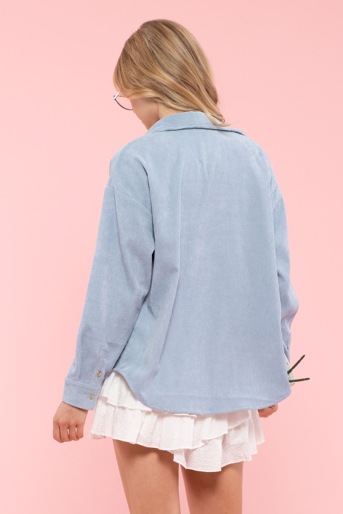 Let It Ride Shacket - Chambray