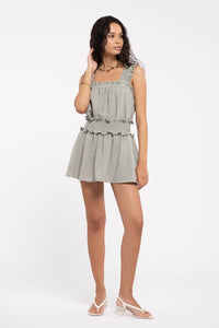 Drop The Act Skirt - Dusty Green