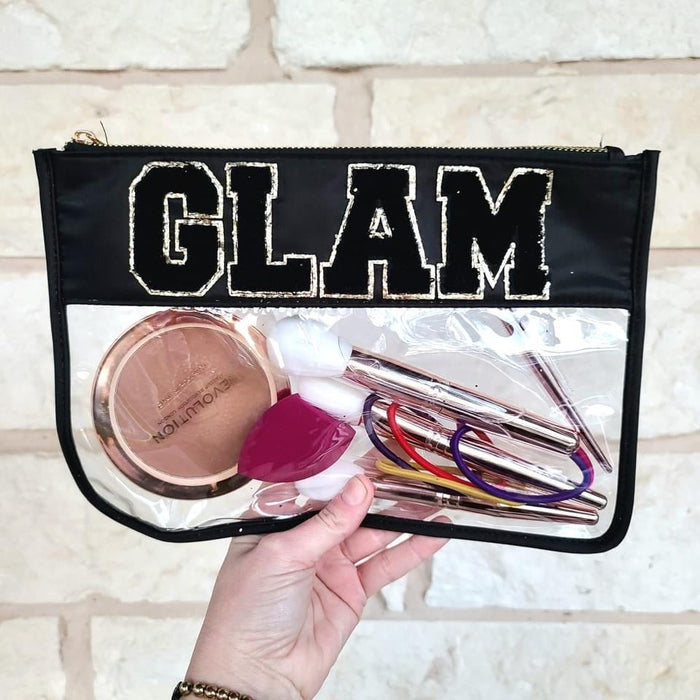 "GLAM" Nylon Clear Bag