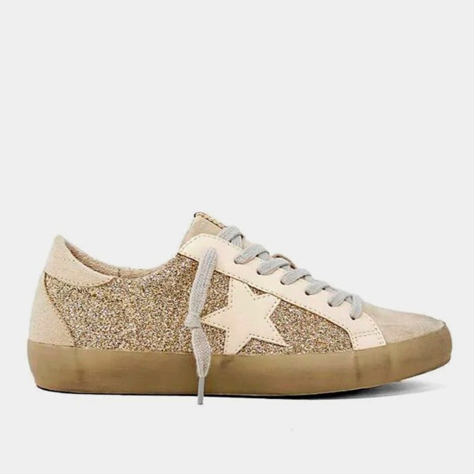 Toddlers Gold Glitter Goose Sneakers