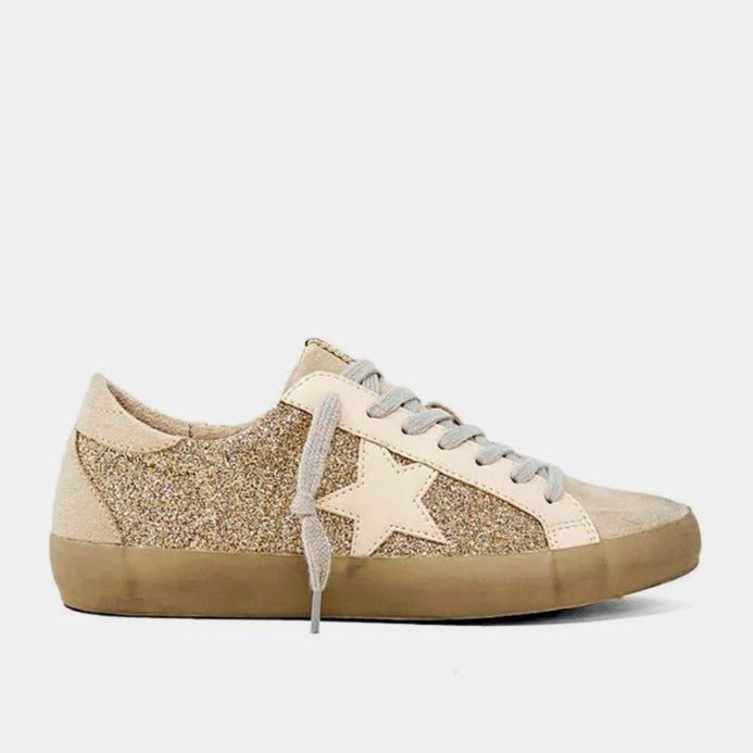 Kids Gold Glitter Goose Sneakers