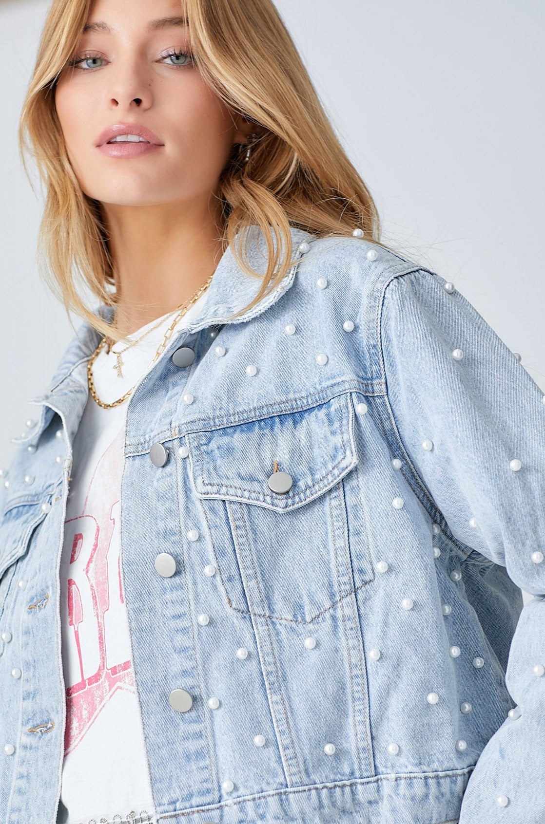 Free people shop pearl jean jacket