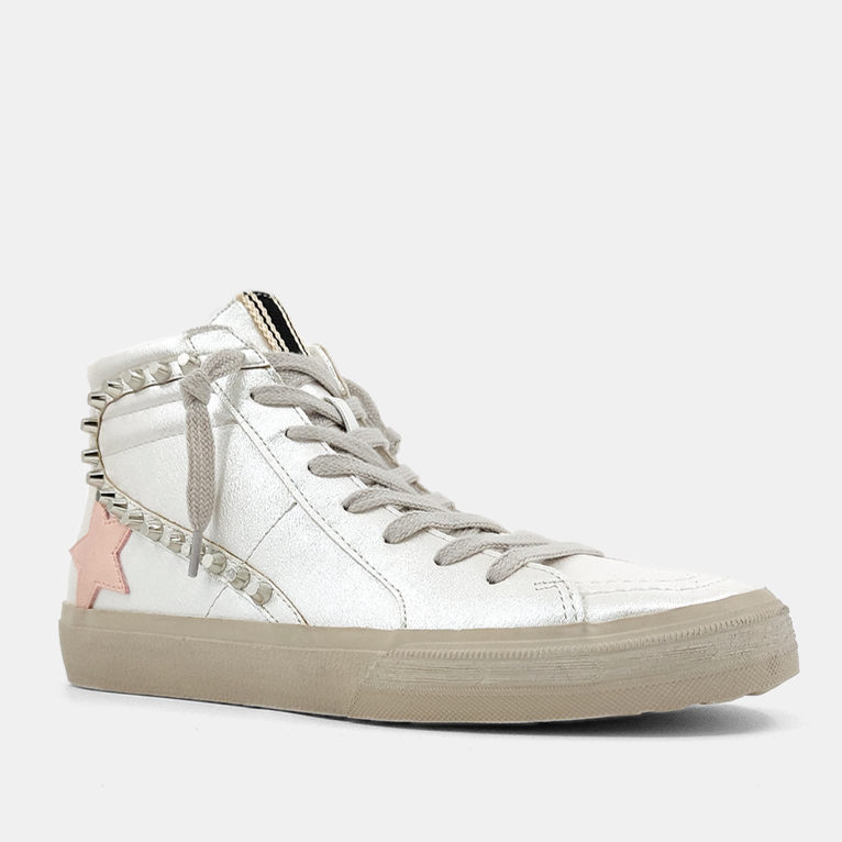 Silver Pearl Goose High Tops