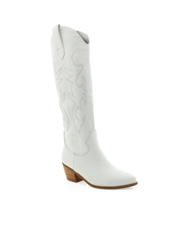 Urson Cowboy Boots - White
