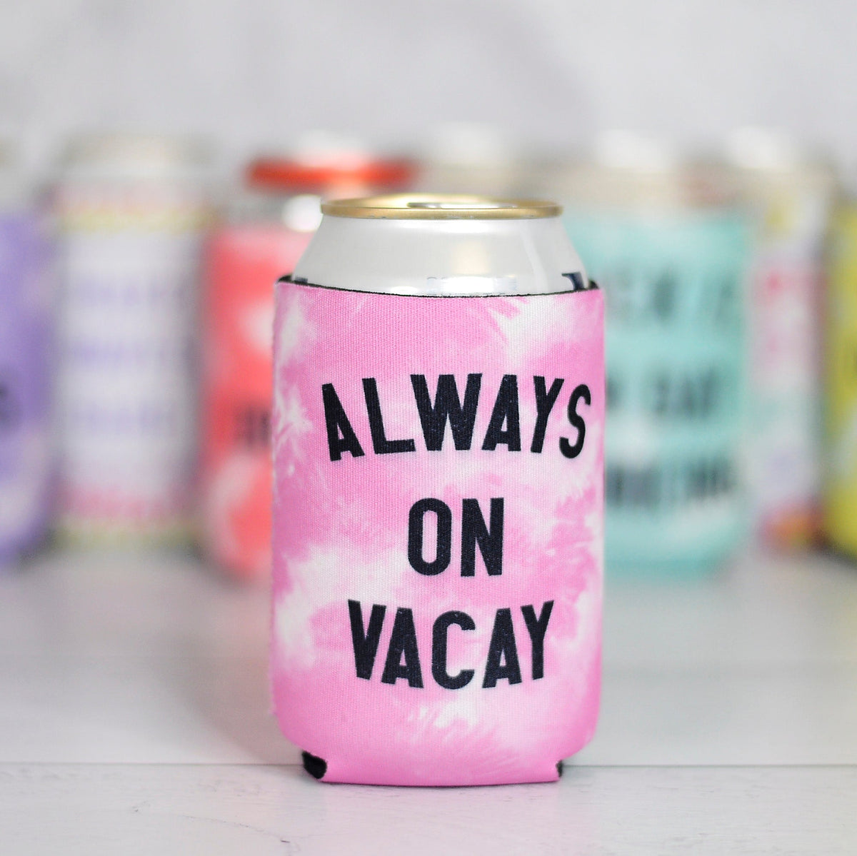 "Always on Vacay" Can Cooler