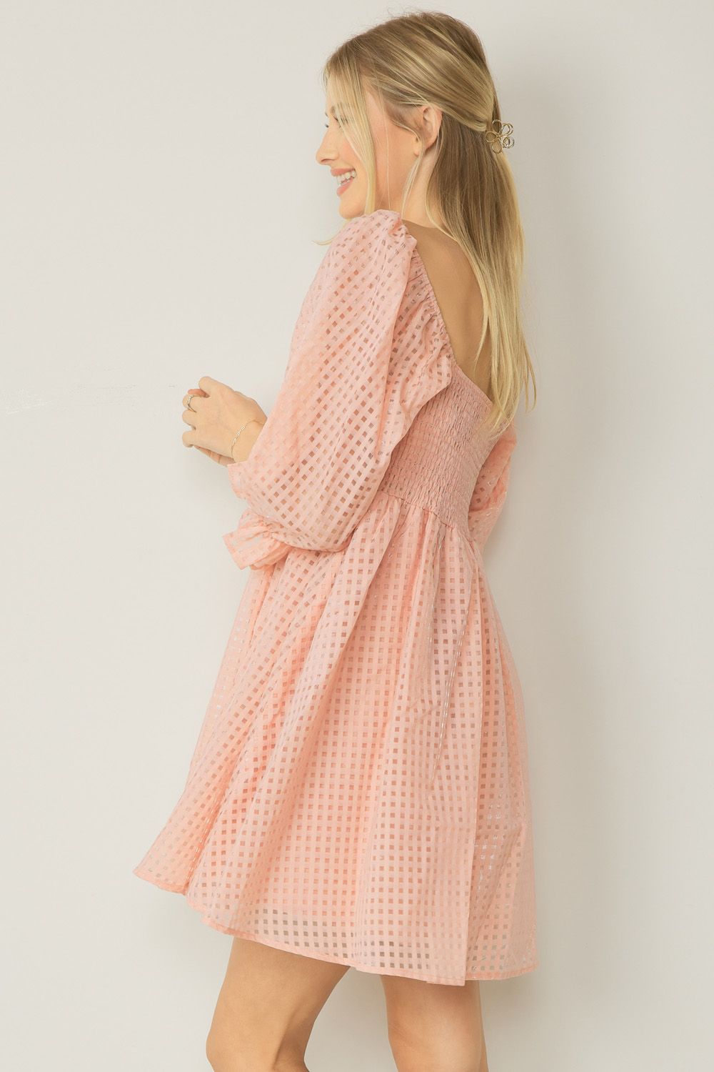 Check All The Boxes Dress - Peach