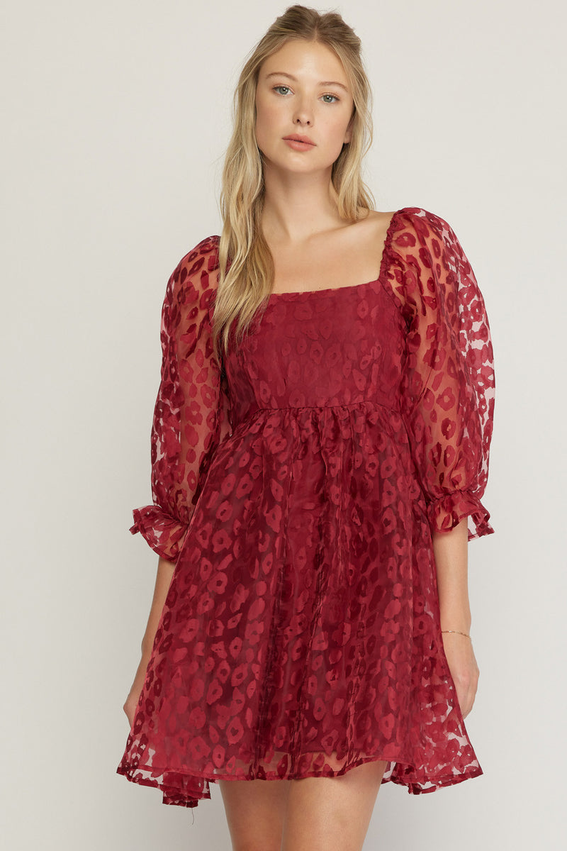 Seal With A Kiss Dress - Burgundy