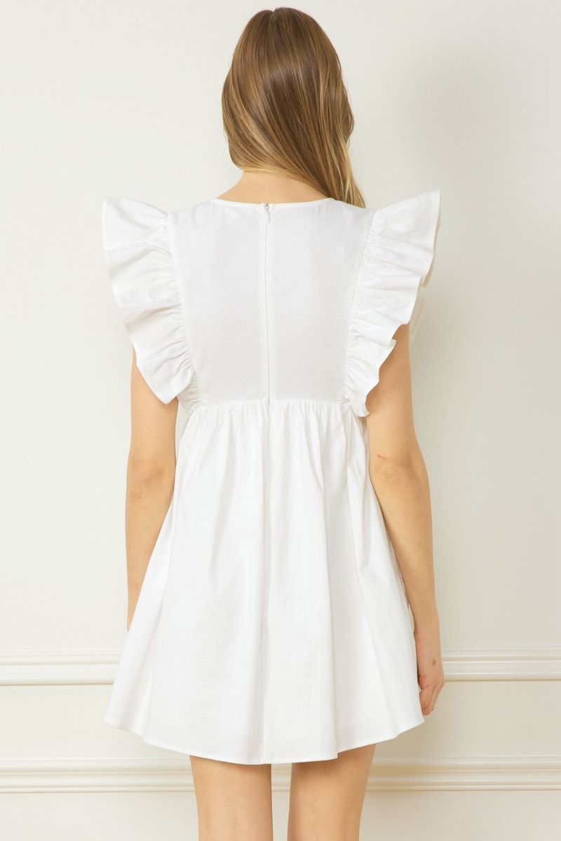 Flutter & Flirt Dress - White