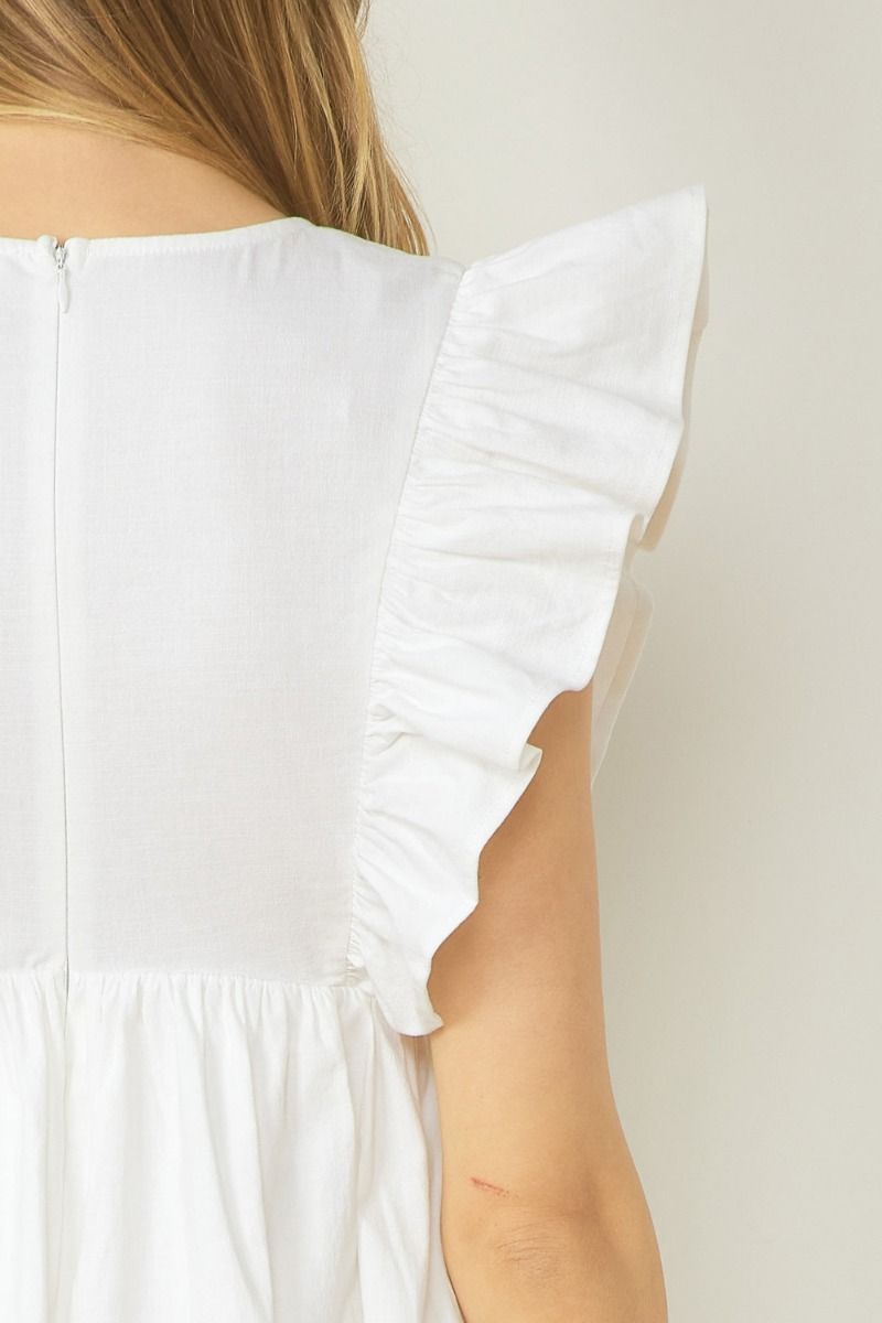 Flutter & Flirt Dress - White