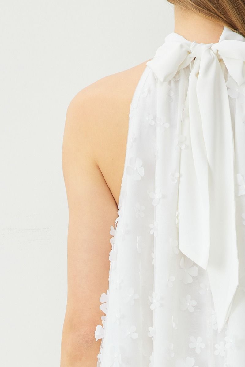 Petal Pusher Dress - White
