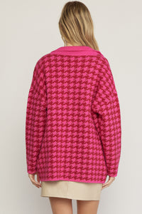 Breaking News Cardigan - Fuchsia