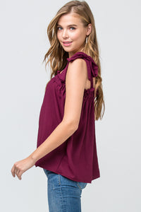 Tied Up in You Top - Burgundy