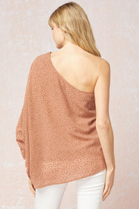 One For Me Shoulder Top - Salmon Print