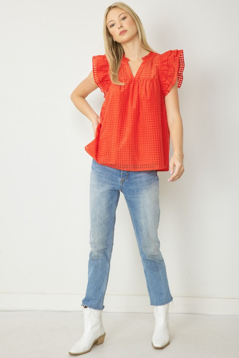 Think Outside The Box Top - Red