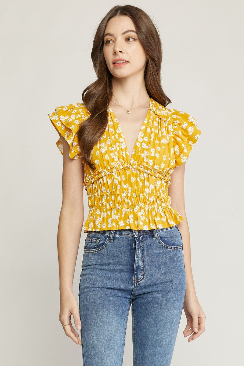 Beauty Of Blooms Top - Gold