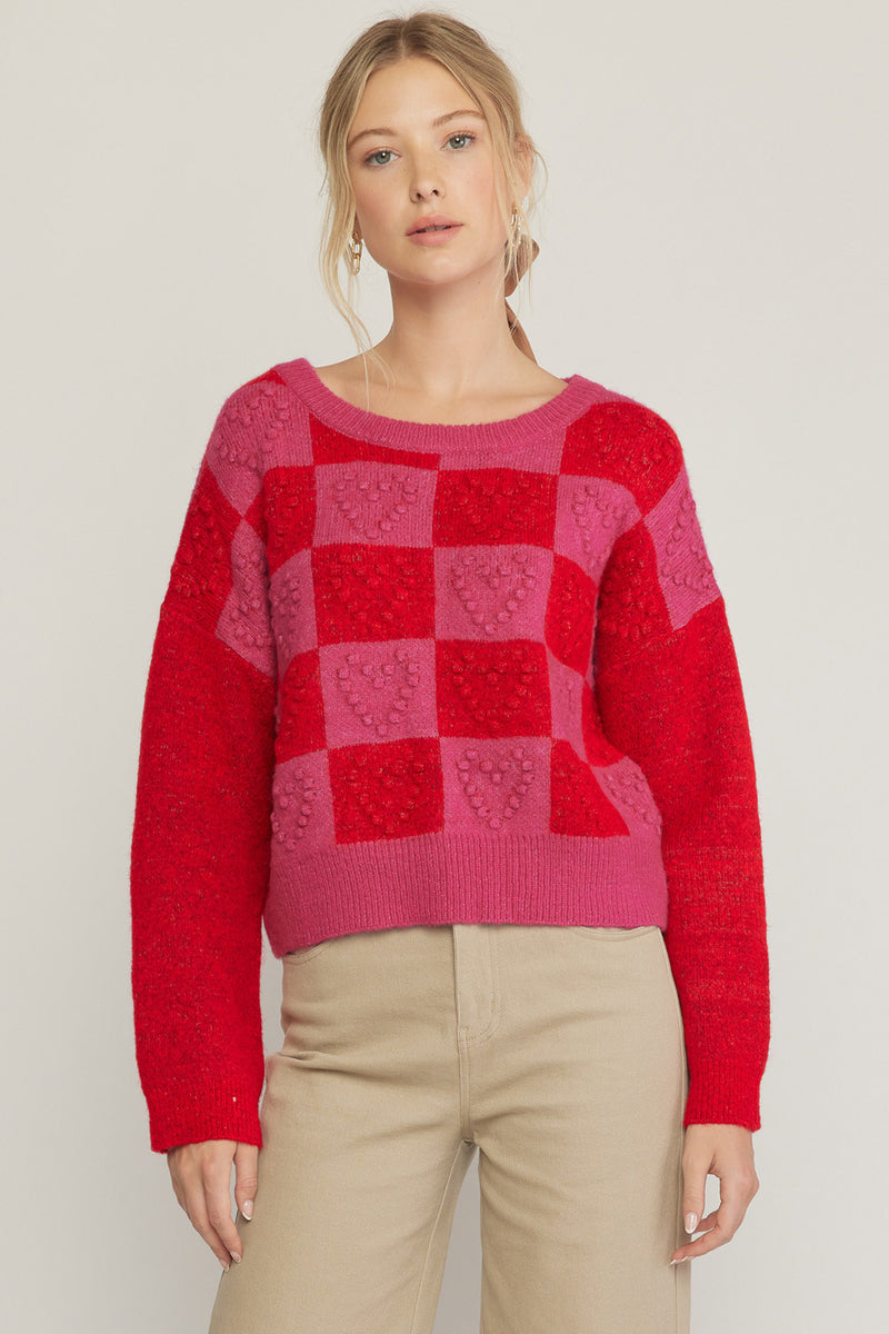 Heart's Content Sweater - Red