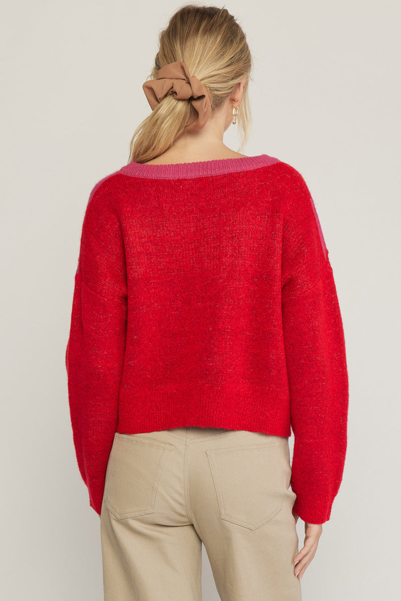 Heart's Content Sweater - Red