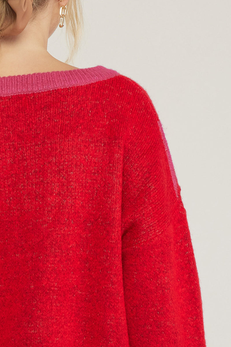 Heart's Content Sweater - Red