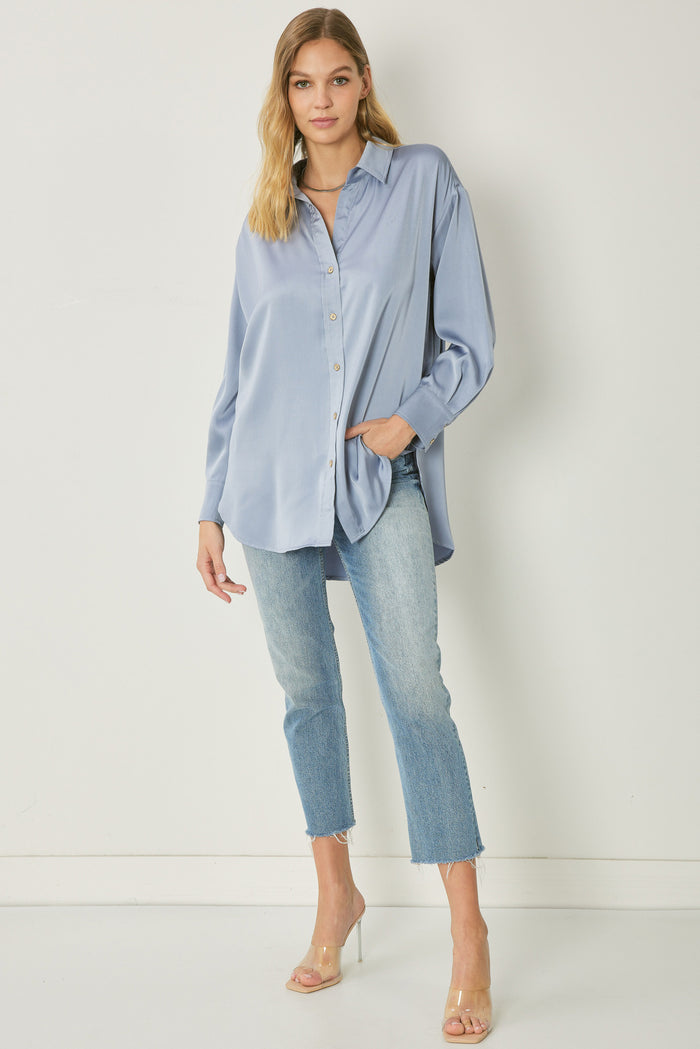Plain As Day Top - Chambray