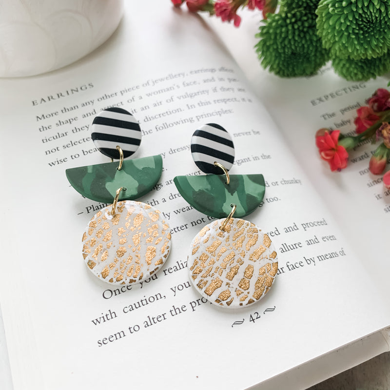 Camo Party - Polymer Clay Earrings