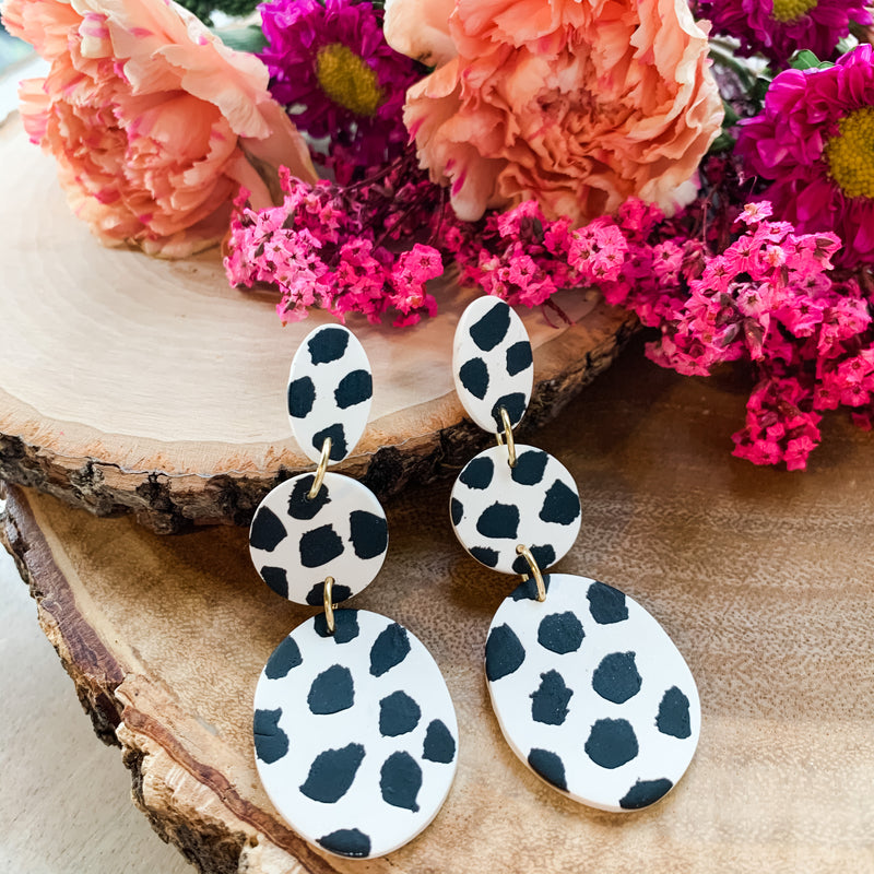 Dalmation - Polymer Clay Earrings